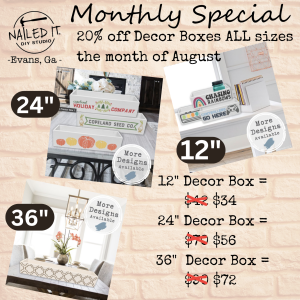 August Monthly Special  | Decor Boxes ALL sizes 20% OFF